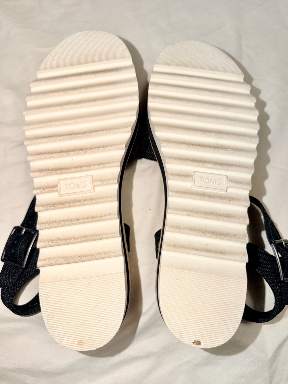 Toms Diana Sandal Black Canvas Wedge Sandals - Picture 4 of 6